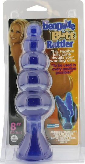 Nanma Bendable Butt Rattler Πρωκτικό Dildo Blue 20cm