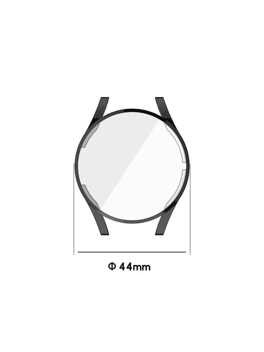 Silikonhülle mit Glas in Transparent Farbe für Galaxy Watch 4 44mm