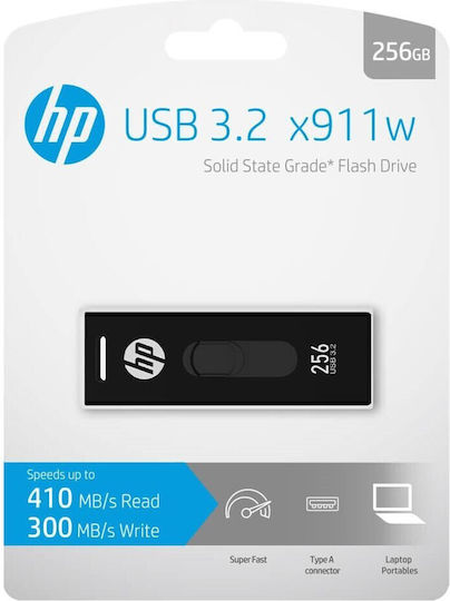 HP x911w 256GB USB 3.2 Stick Μαύρο
