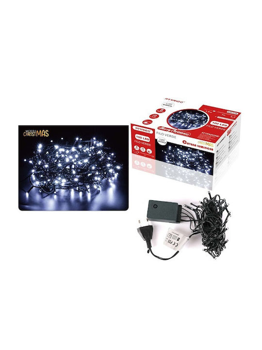 100 Lights LED 8.5m. Cold White in String 1pcs