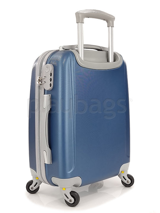 Playbags Cabin Hard Blue Suitcase With 4 Wheels Height 52cm