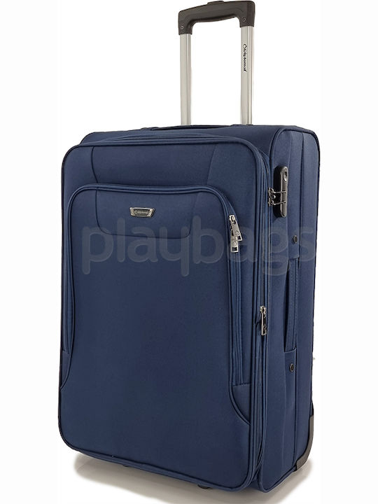 Diplomat Medium The Vienna Collection Medium Fabric Blue Suitcase With 2 Wheels Height 61cm