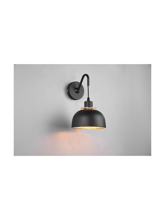 Trio Lighting Punch Modern Leuchte Wand Steckdose mit Fassung E27 und Schalter Schwarz 18x18cm