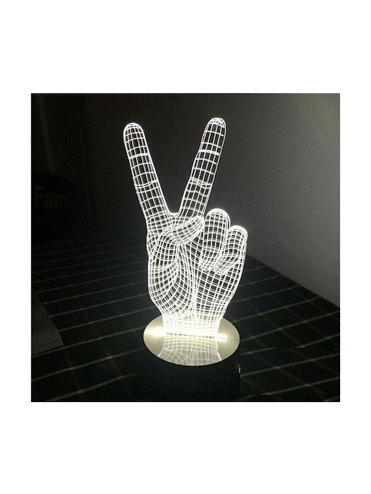 Thumbs Up Decorative Lamp with RGB Lighting 3D Illusion LED White