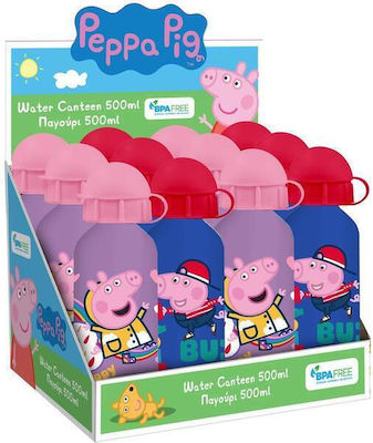 Διακάκης 482637 Sticlă pentru Copii Peppa Pig Aluminiu Roz 500ml 000482637