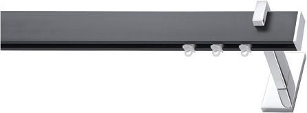 Viometale Cosmos Jessica Zwei-Wege Vorhangschiene Black Matte / Chrome 300εκ.
