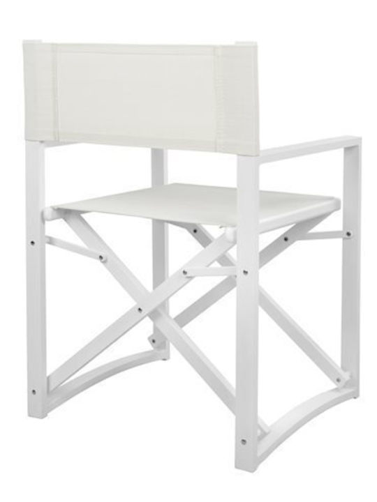 Director's Chair Aluminum White 57x48.5x85.5cm
