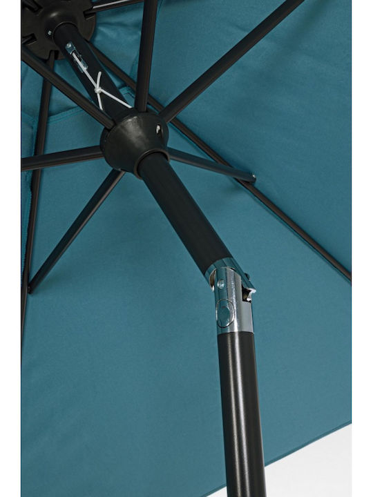 Circular Aluminum Garden Parasol Blue Φ2.7xH2.35m