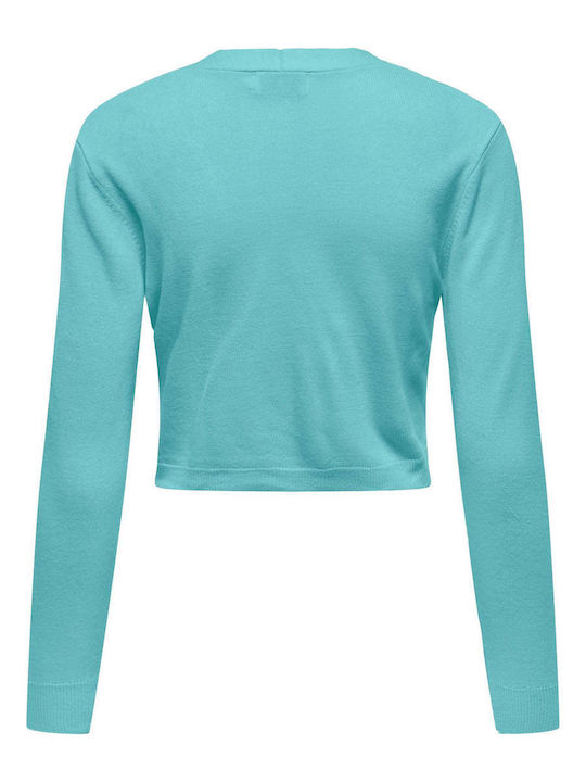 Only Women's Crop Top Long Sleeve with V Neckline Baltic