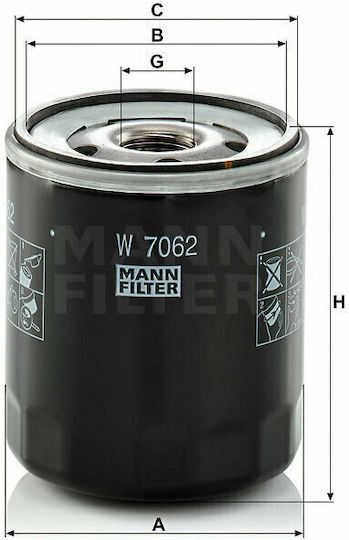Mann Filter Car Oil Filter for Audi / Seat / Skoda / VW W-7062