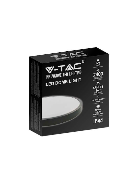 V-TAC Πλαφονιέρα Οροφής Εξωτερικού Χώρου με Ενσωματωμένο LED σε Μαύρο Χρώμα 7637