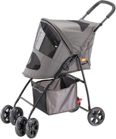 Ferplast Globetrotter Waterproof Dog Carrying Gray Stroller for 9kg Pets L80xW42xH95cm