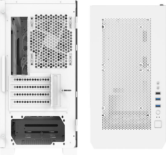 Montech AIR 100 ARGB Gaming Mini Tower Computer Case with Side Window White