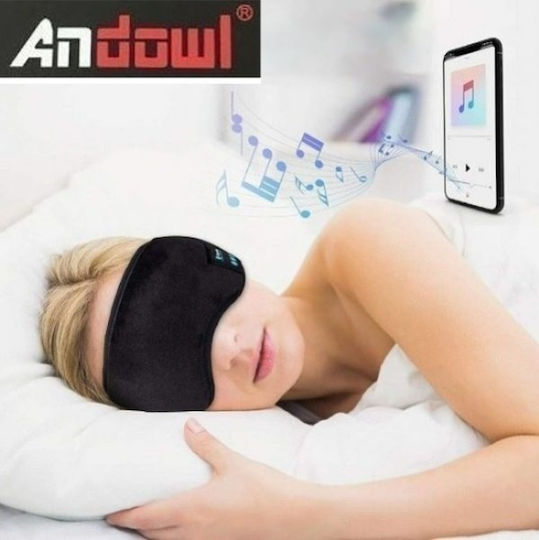 Andowl Q-YZ1 Μάσκα Ύπνου Βαμβακερή με Bluetooth Ακουστικά Μαύρη