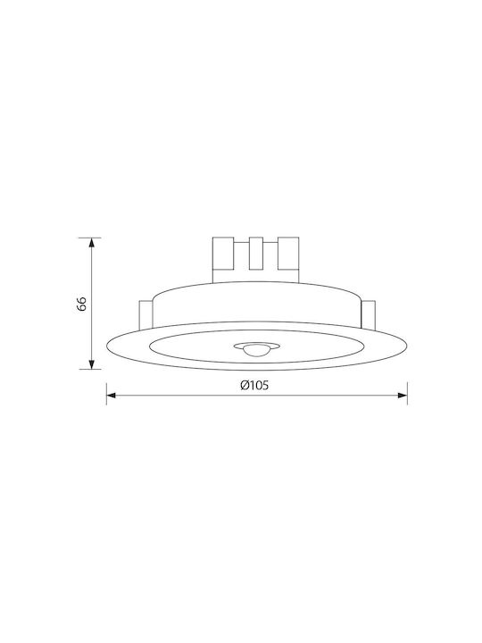 Vivalux Rund Metallisch Einbau Spot mit integriertem LED und Natürliches Weißes Licht Weiß 10.5x10.5cm.