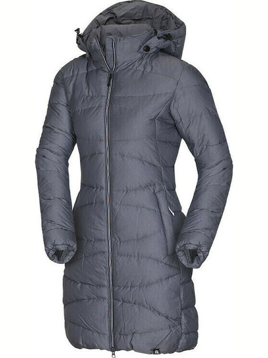 Norah Women's Long Puffer Jacket for Winter Gray