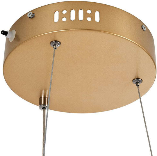 GloboStar Nemesis Κρεμαστό Φωτιστικό Χρυσό LED με Ρυθμιζόμενο Λευκό Φως 31x31εκ.
