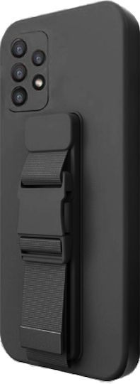 Hurtel Rope Air Bag Back Cover Silicon 1mm cu Curea Negru (Galaxy A32 5G - Galaxy A32 5G)