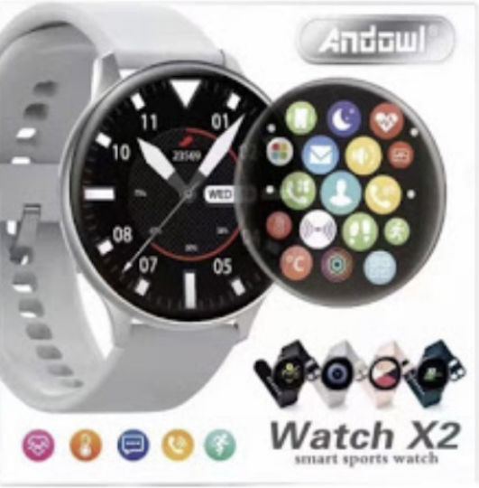 Andowl X2 44mm Smartwatch με Παλμογράφο (Μαύρο)