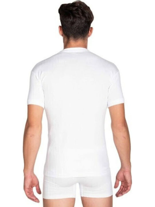Men's Undershirt Short-sleeved in White Color