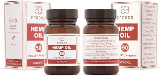 Endoca Hemp Oil 50 Strong 1500mg 30 κάψουλες