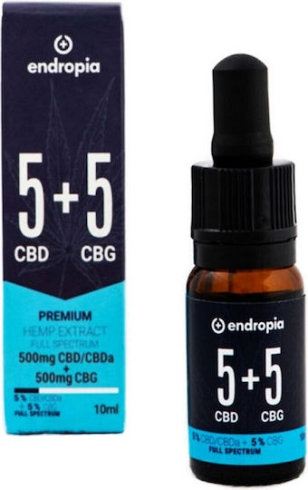 Endropia Premium Extract Full Spectrum Öl Hanfprodukte (CBD) in Drops 500mg mit 5% CBD & mit 5% CBG 10ml