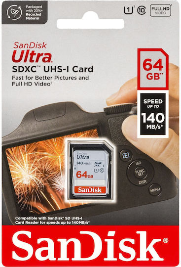 Sandisk Ultra SDXC 64GB U1 UHS-I 140MB/s