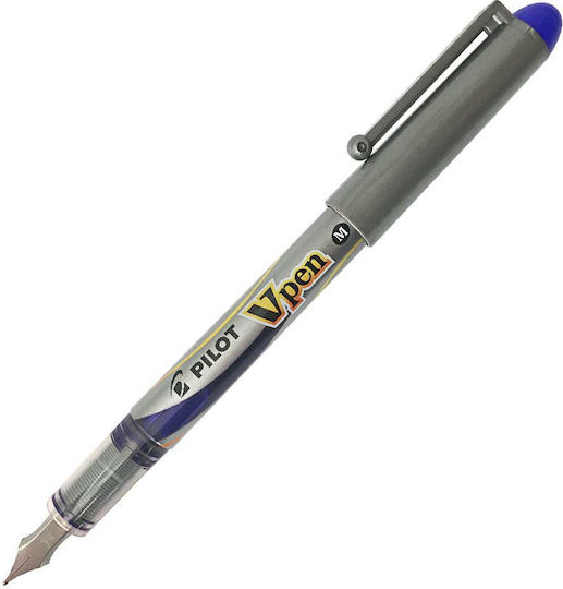 Pilot VPEN Writing Pen Medium 0.5mm Gray with Blue Ink and with 3 Replacement Nibs
