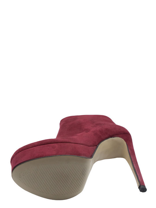 Wildleder Stiefeletten Damen Burgundisch