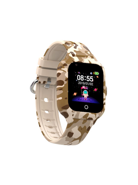 Wonlex Smartwatch pentru copii cu GPS și curea din cauciuc/plastic Maro