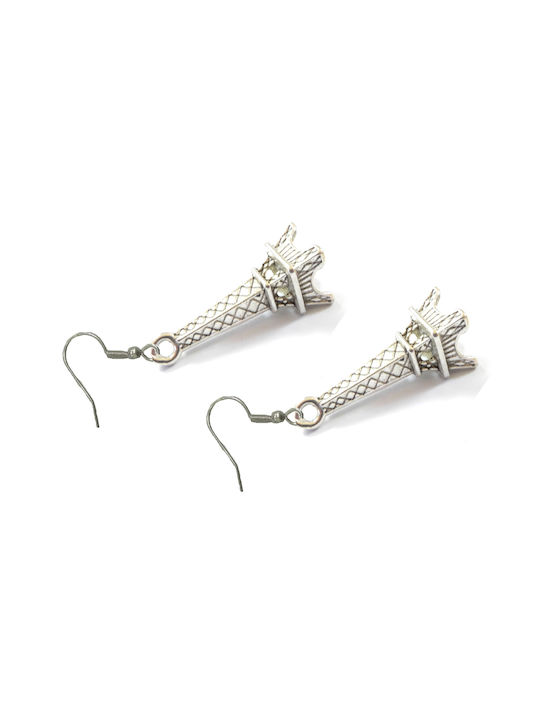 Earrings handmade steel silver eiffel tower (eiffel) 2.5cm (tatu moyo)