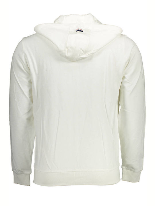 U.S. Polo Assn. Men's Sweatshirt Jacket with Hood and Pockets White