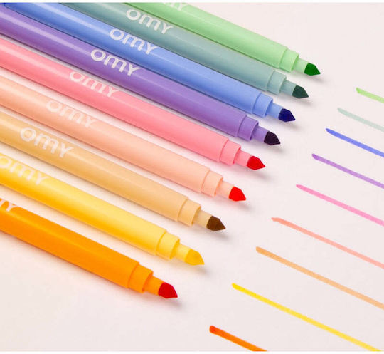 Omy Pastel Μαρκαδόροι Ζωγραφικής Λεπτοί Σετ 9 χρώματα