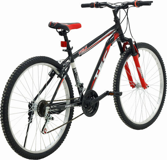 Belderia Tec Titan 24" Παιδικό Mountain Bike 21 Ταχυτήτων Μαύρο-Κόκκινο
