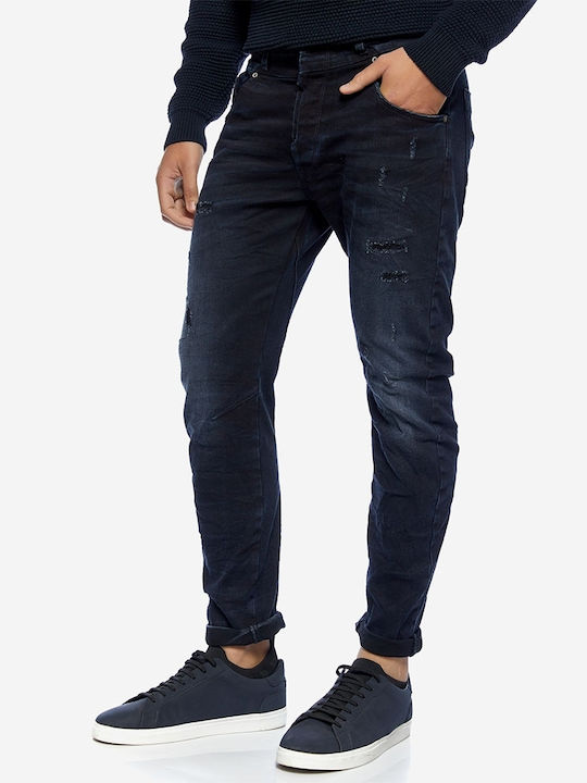 Men's Elastic Jeans Pants with Regular Fit Navy Blue