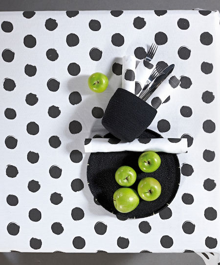 Kentia Καρέ Pearl White / Black 160x160εκ.