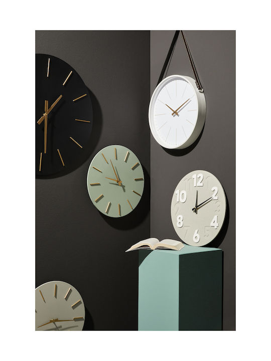 Bizzotto Timeline Wall Clock Wooden Black 60x60cm