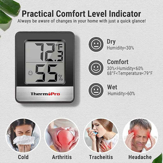Thermo Pro Indoor Thermometer & Hygrometer Wall Mounted / Tabletop TP-49B