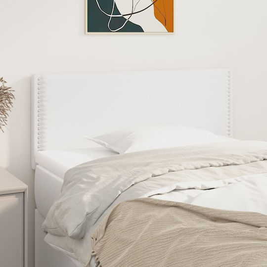 vidaXL Bed Headboard with Leather White 100x78cm