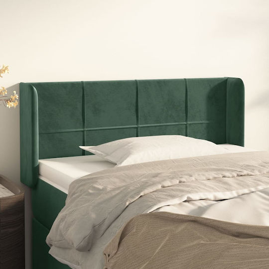 vidaXL Fabric Bed Headboard Dark Green 103x88cm