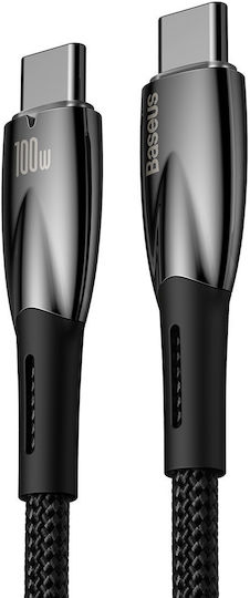 Baseus Glimmer Braided USB 2.0 Cable USB-C Male - USB-C 100W PD Black 2m CADH000801