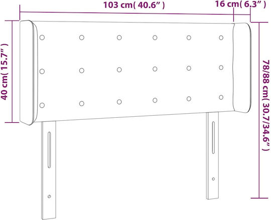 vidaXL Fabric Bed Headboard Pink 103x88cm