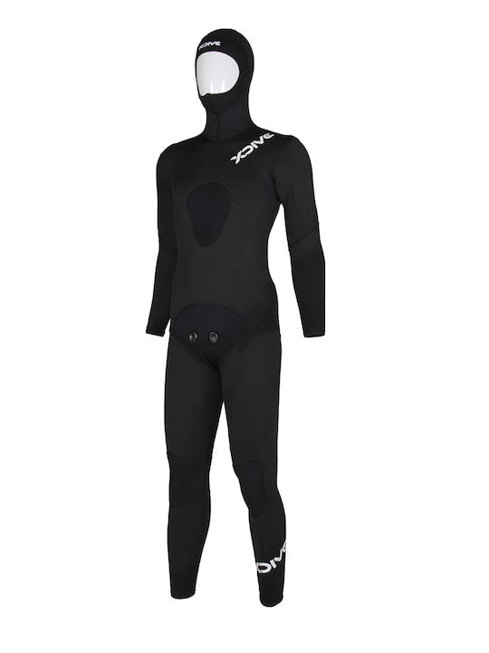 XDive Delta Divisible Shaved Wetsuit with Chest Pad for Spearfishing Black 5mm