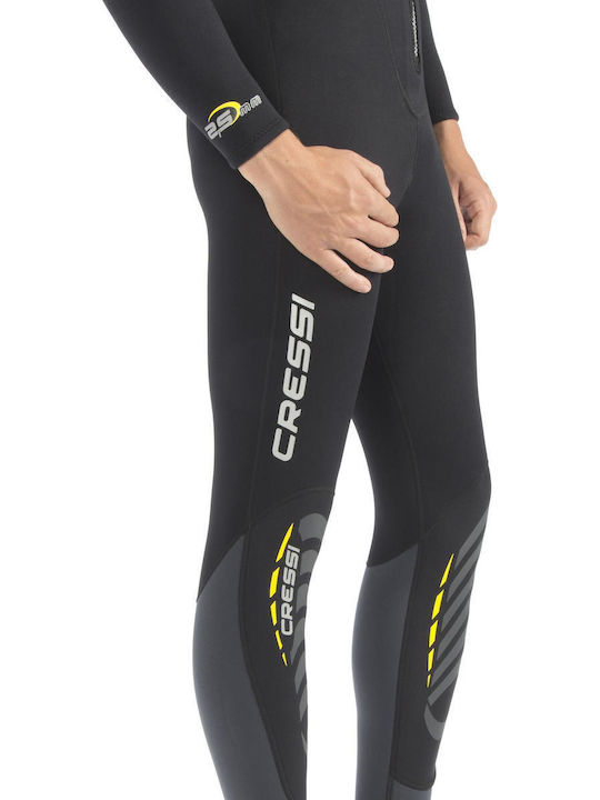 CressiSub Lui Full Wetsuit Double-Lined Shaved With Zip Black 2.5mm