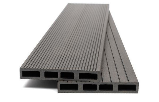 Newplan Ограда Deck на Градина Тъмно Сиво от WPC 360x14x2см Грив