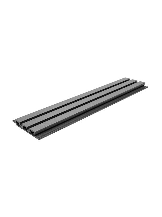 3D Wall Panels From Plastic Screw-On Light Gray With Gray Slats 290x17.65cm