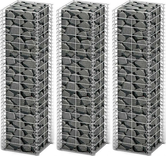 vidaXL Garden Fencing Material 3pcs Silver