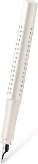 Faber-Castell Grip Writing Pen Medium White made of Steel with Blue Ink