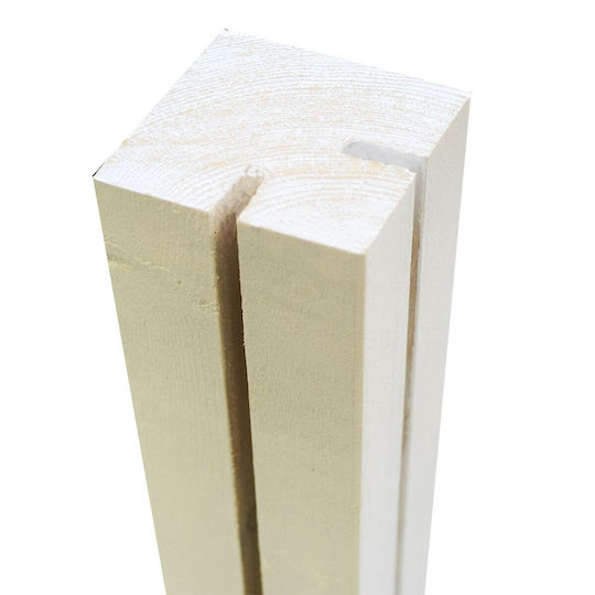 Showood Beam for Garden Fencing Corner for PP Cascades made of Wood 120x7x7cm White