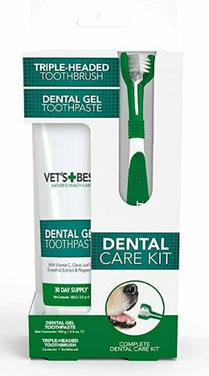 Vet's Best Dental Care Kit Gel για Σκύλους κατά της Πέτρας & Πλάκας 100gr